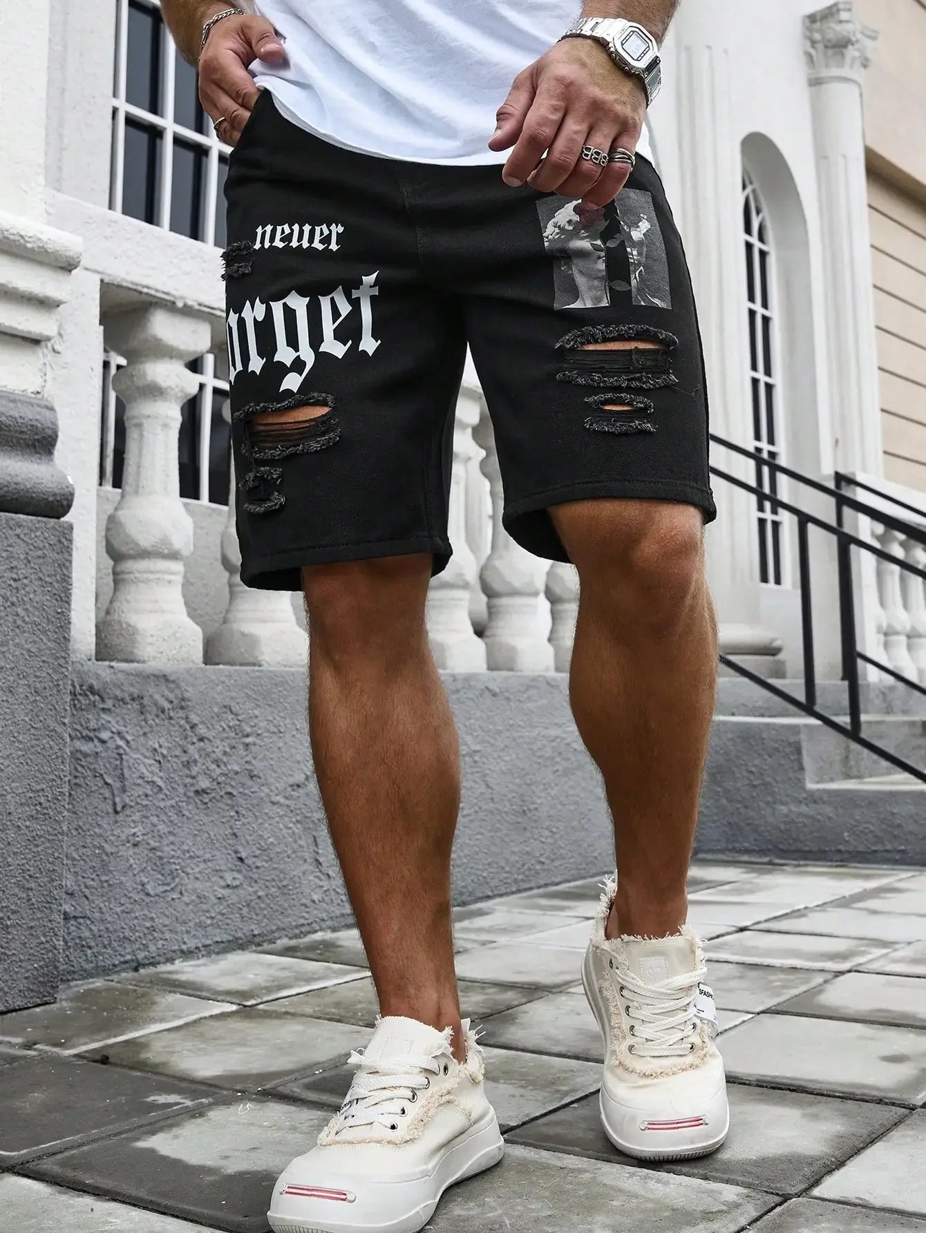Ripped Cargo Shorts