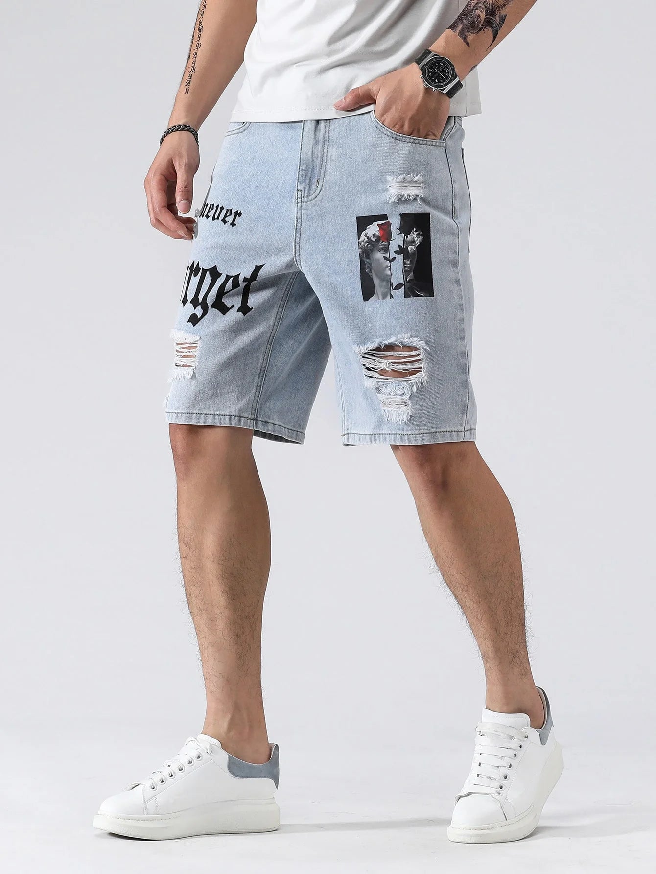 Ripped Cargo Shorts